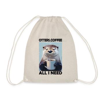 Lustiges Otter Coffee Zoo Retro Kaffee All I Need - Turnbeutel - Natur - Vorne