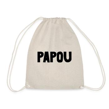 PAPOU. PAPA. FÊTE DES PÈRES. BONNE FÊTE PAPA - Sac de sport léger - nature - Devant