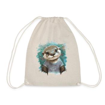 bébé loutre cadeau naissance - Sac de sport léger - nature - Devant