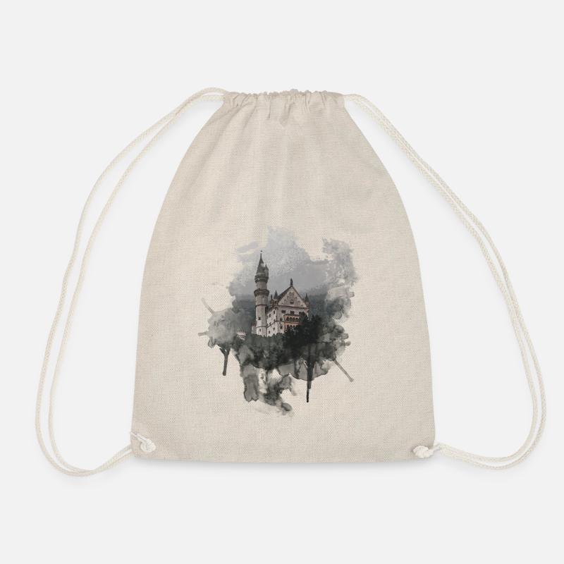 MOODY CASTLE - Drawstring Bag - nature