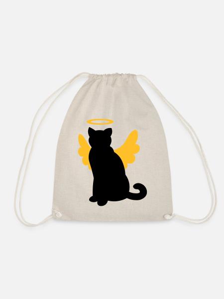 Katze mit Engelsflügel und Heiligenschein - Turnbeutel - Natur