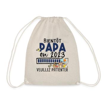 Papa 2023 Père Bébé Naissance Parent Fils Fille - Sac de sport léger - nature - Devant