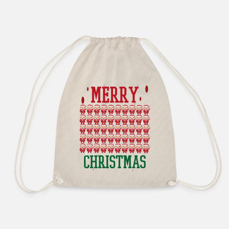 Merry Christmas Families Freiertage Logo - Drawstring Bag - nature