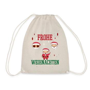 Frohe Weihnachten Familien Freiertage Logo - Turnbeutel - Natur - Vorne