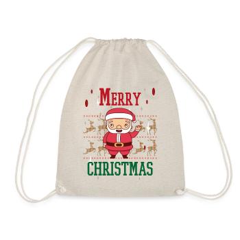 Merry Christmas Families Freiertage Logo - Drawstring Bag - nature - Front