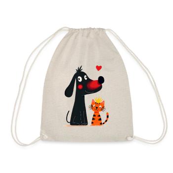 Chien amoureux du chat - Sac de sport léger - nature - Devant
