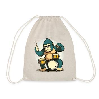 Drumming Gorilla - Drawstring Bag - nature - Front