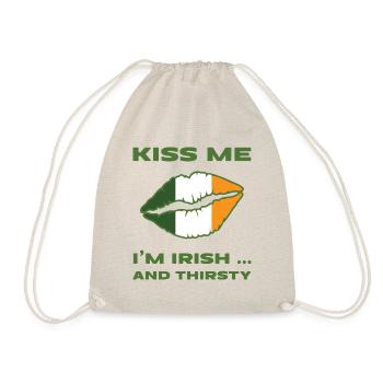Kiss me I'm Irish and thirsty. - Drawstring Bag - nature - Front