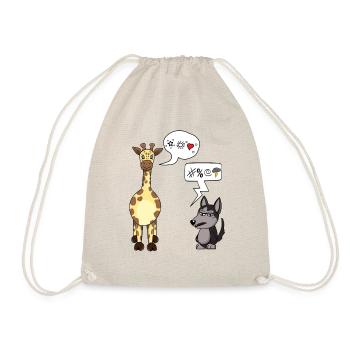 Gewaltfreie Kommunikation Giraffe und Wolf - Turnbeutel - Natur - Vorne