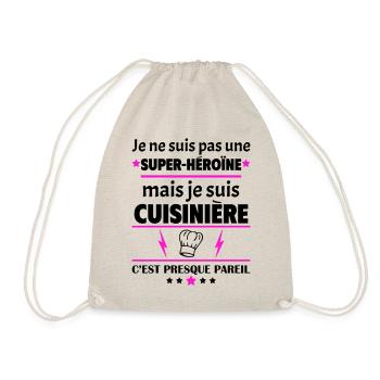 Pas super-héroïne cuisinière, fête des mères, noël - Sac de sport léger - nature - Devant