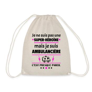 Pas super-héroïne ambulancière, fête des mères - Sac de sport léger - nature - Devant
