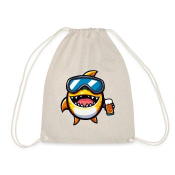Piranha Fish Après Ski Beer - Drawstring Bag - nature - Front