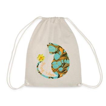 Chat avec fleur E 204 - Sac de sport léger - nature - Devant