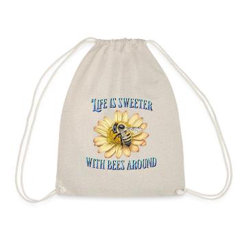 Life is sweeter with bees around - Drawstring Bag - nature - Front