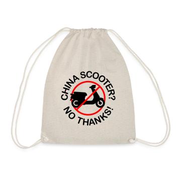 China Scooter? No Thanks! (2-colored) - Drawstring Bag - nature - Front