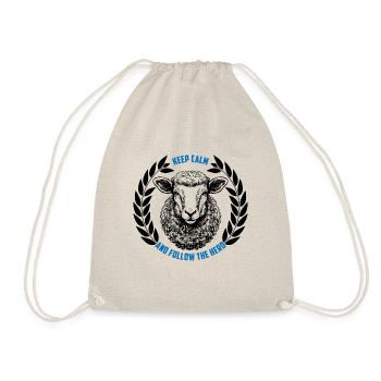 Sheep stay calm and follow the flock - Drawstring Bag - nature - Front