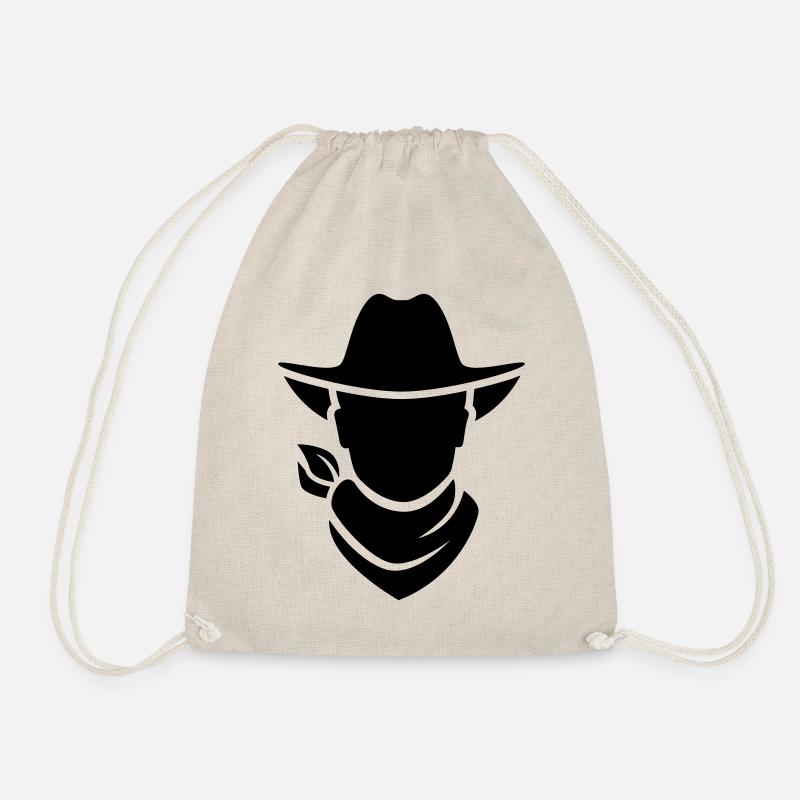 Cowboy western kopf - Turnbeutel - Natur