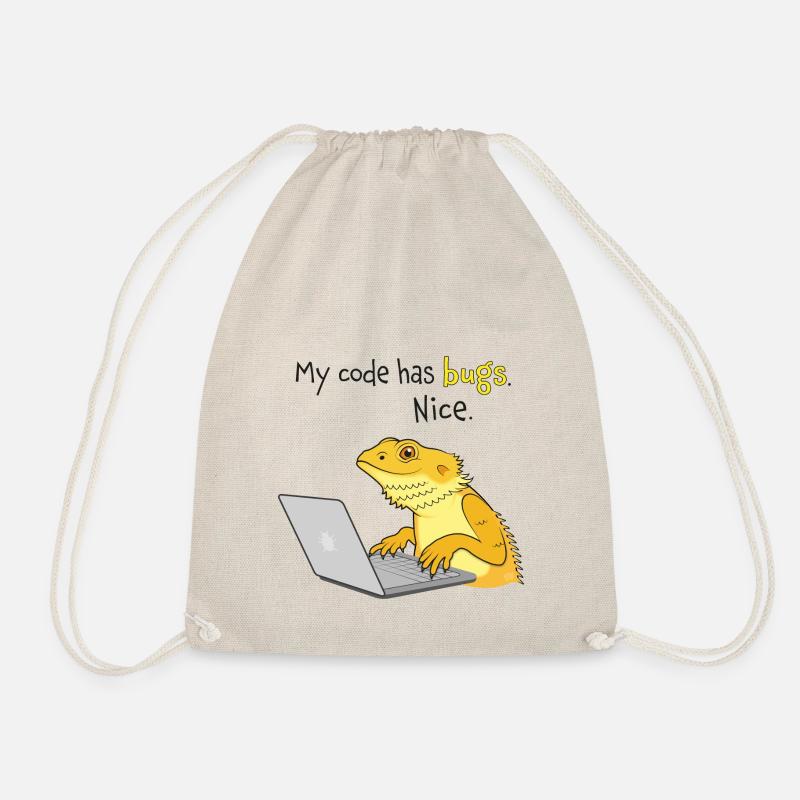 Lizard coding - Drawstring Bag - nature
