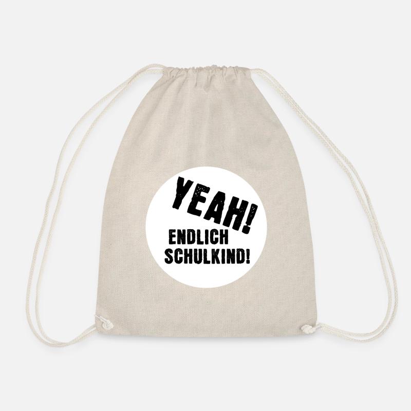 Yeah! Finally schoolchild! - Drawstring Bag - nature