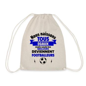 Nous naissons égaux footballeurs,fête des pères - Sac de sport léger - nature - Devant