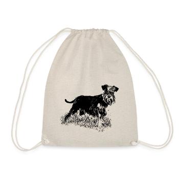 Miniature schnauzer dogs - Drawstring Bag - nature - Front