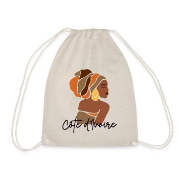 Côte d'Ivoire Ivory Coast Mrs Black Heritage - Drawstring Bag - nature - Front