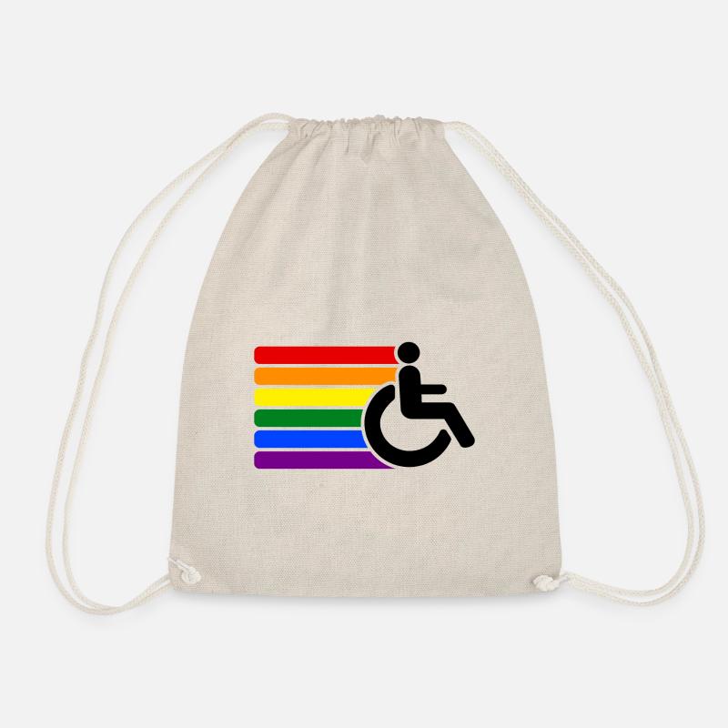 Wheelchair Rainbow Disabled - Drawstring Bag - nature