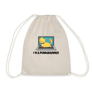 Katze Programmierer Fell Computer Nerd Geschenk - Turnbeutel - Natur - Vorne
