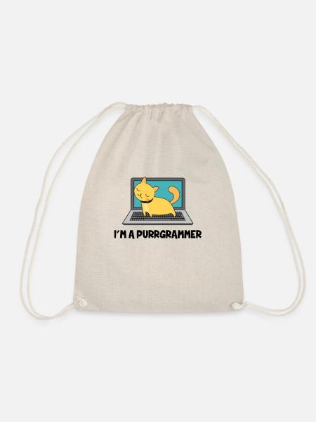 Katze Programmierer Fell Computer Nerd Geschenk - Turnbeutel - Natur