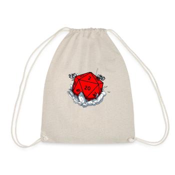 Gamer Dungeon RPG Cube Tabletop Funny Gift - Drawstring Bag - nature - Front