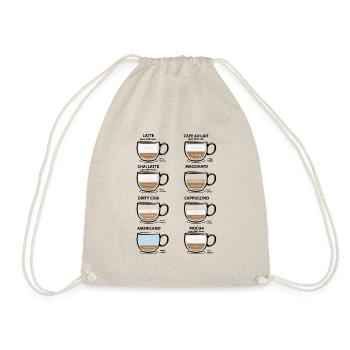 Coffee Caffeine Barista Addict funny gifts - Drawstring Bag - nature - Front