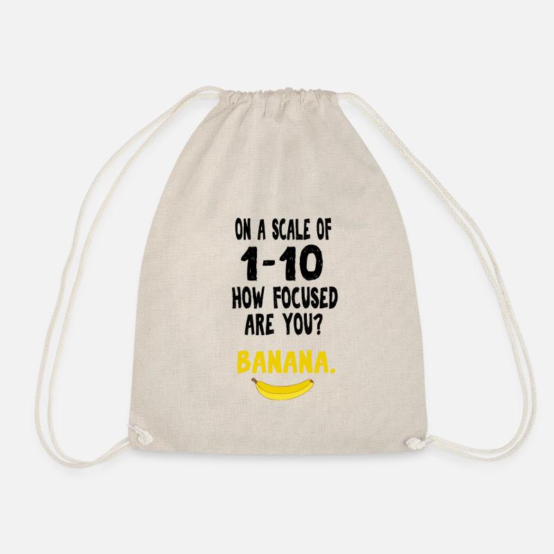 Banana ADHD Distracted focus nerd funny gift - Drawstring Bag - nature