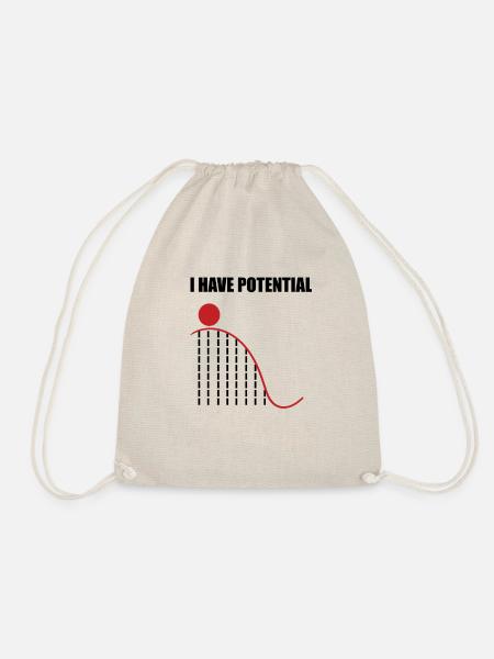 Physik Nerd Wortspiel Mathe Potenzial Geschenke - Turnbeutel - Natur