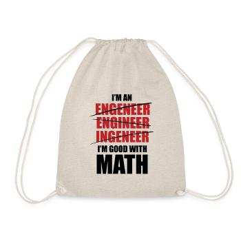 Math engineer sarcasm school teacher gifts - Drawstring Bag - nature - Front