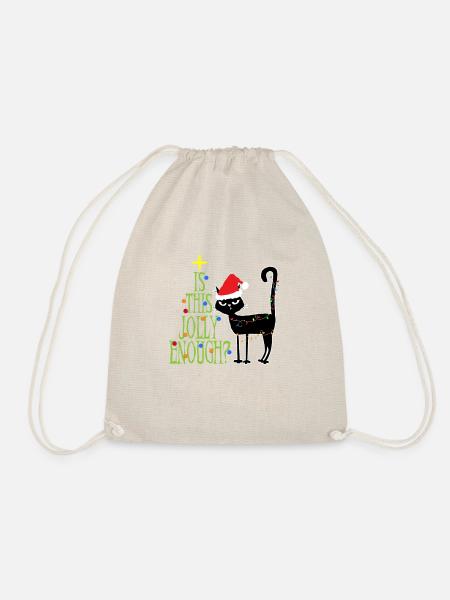 Anti Weihnachten Katze Ugly Christmas Geschenke - Turnbeutel - Natur