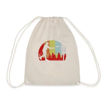 Vintage Retro Disc-Golf - Retro Flying Disc - Drawstring Bag - nature - Front