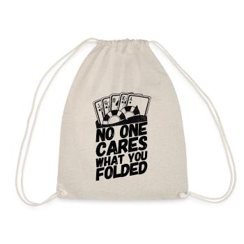 Poker Pokern Karten Spruch Folded - Turnbeutel - Natur - Vorne