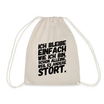 Lustiger Spruch Wie ich bin - Turnbeutel - Natur - Vorne