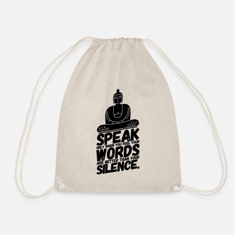 Buddha Yoga Zen Meditation - Drawstring Bag - nature