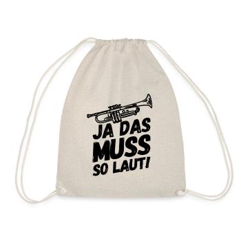 Trompete Trompeten Trompeter Laut II - Turnbeutel - Natur - Vorne