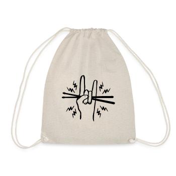 Drums drummer hand II - Drawstring Bag - nature - Front