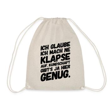 Lustige Sprüche Klappse Büro - Turnbeutel - Natur - Vorne