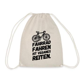 Lustige Sprüche Fahrrad Vegan Veganer II - Turnbeutel - Natur - Vorne
