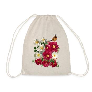 Sommergartenblumen, Floral Design - Turnbeutel - Natur - Vorne