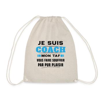 Humour entraîneur cadeau sportif Je suis coach - Sac de sport léger - nature - Devant