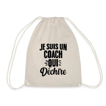 Ich bin ein Coach, der das Humorgeschenk zerreißt - Turnbeutel - Natur - Vorne