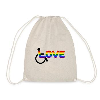 Rollstuhl Love Behindert - Turnbeutel - Natur - Vorne