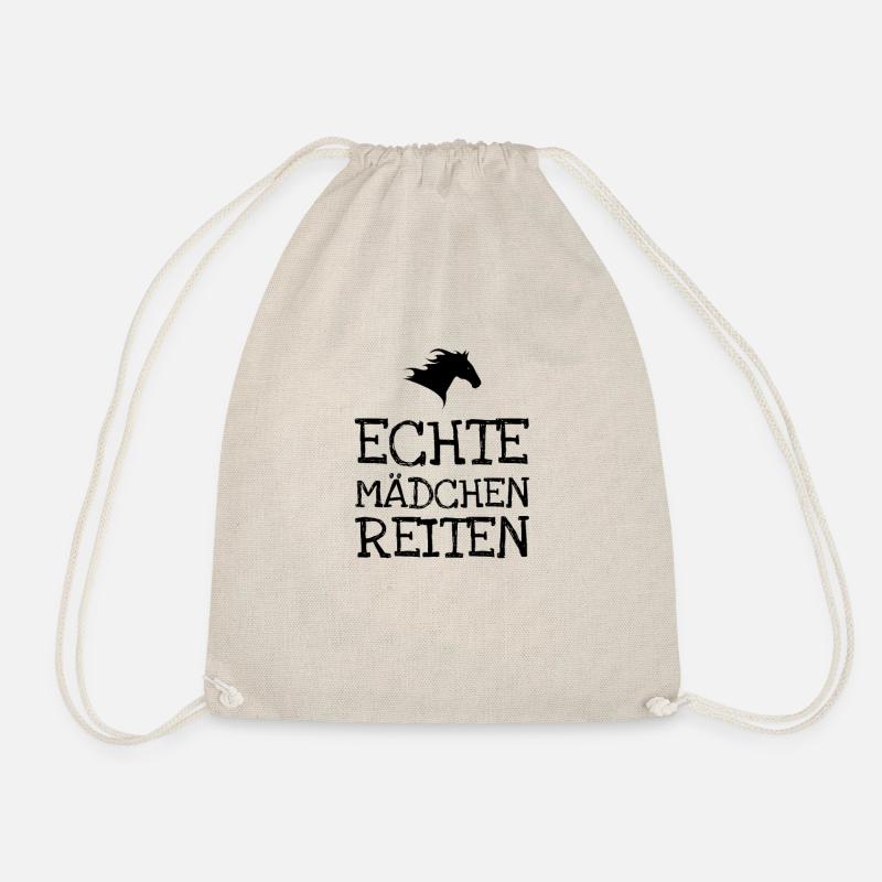 Echte Mädchen Reiten - Turnbeutel - Natur
