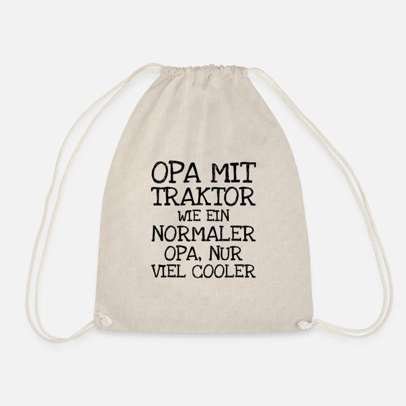 Opa Mit Traktor Wie Ein Normaler Opa Nur Viel - Turnbeutel - Natur
