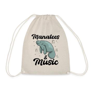 Musician Manatees and Music Notes Clef Sea Animal - Drawstring Bag - nature - Front